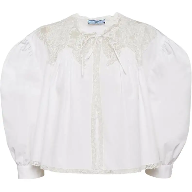 PRADA Shirts Women's White Crew Neck Moderate Other