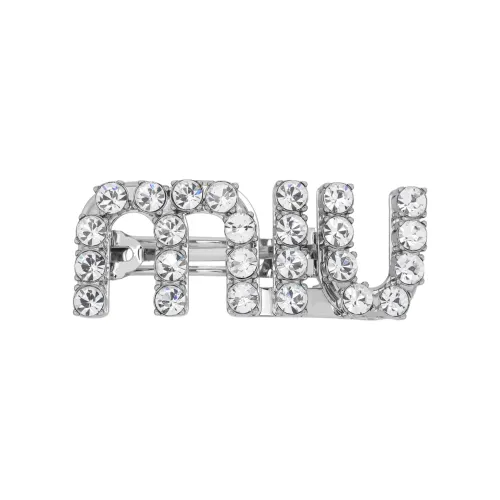 MIU MIU Crystal embellished Logo Hair Clip