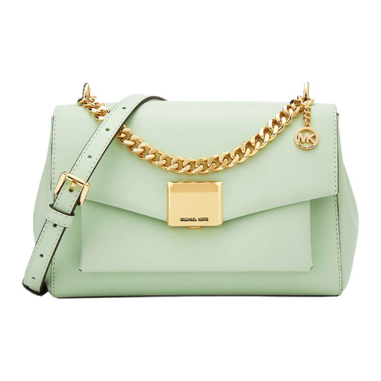 MICHAEL KORS Lita Leather Shoulder Bag, Crossbody Bag Medium Women's Light Green