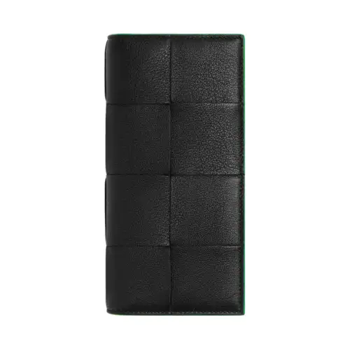 Bottega Veneta Calfskin With Lambskin Wallet Men's Black