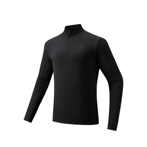 Anta Variety Training Collection Solid Color Minimalist Style Casual Fleece Lined Versatile Stand Collar Long Sleeved