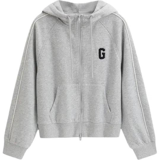 GAP Big G полотенце с вышивкой плюс бархатная свободная толстовка с капюшоном на молнии в женском стиле
