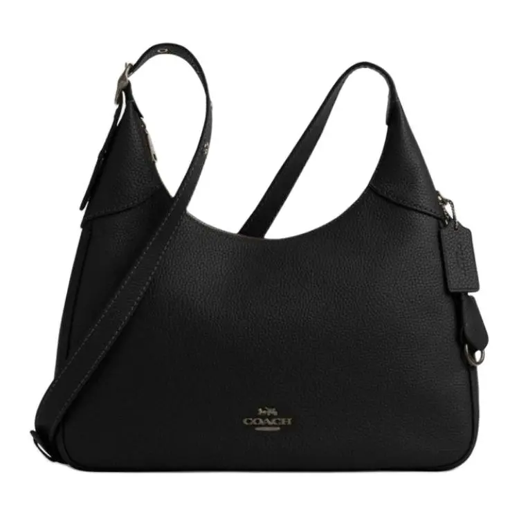 COACH Ella Cow Leather Underarm Shoulder Bag Large Women's Black