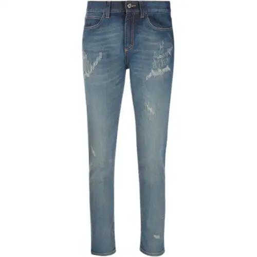 distressed crop jeans