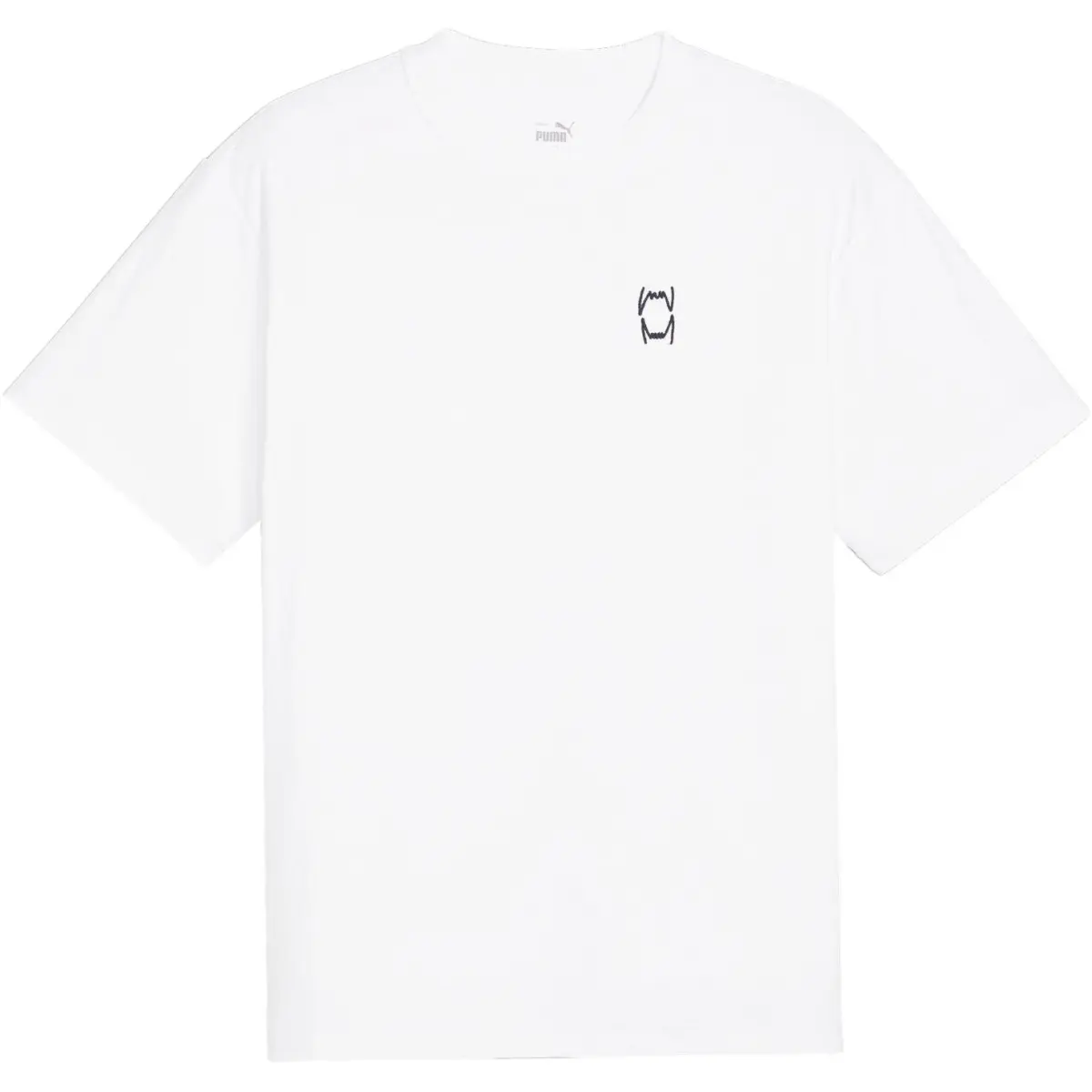 PUMA T-Shirts Men's White Crew Neck Moderate Straight Fit