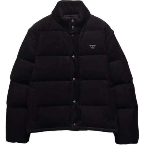 Prada Triangle-Logo Button-Up Jacket