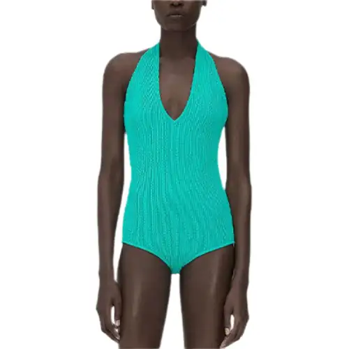 Bottega Veneta One Piece Swimsuits Women's Turquoise Triangle One Piece Swimsuit