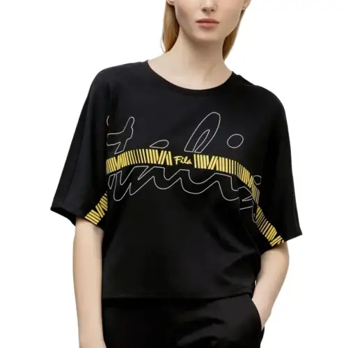FILA Heritage T Shirts Women's Black Crew Neck Moderate Other