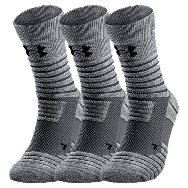 Under Armour Crew Socks Unisex 3 Pack Gray