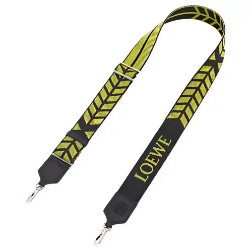 LOEWE Webbing Bag Strap Women's Grass Green & Black
