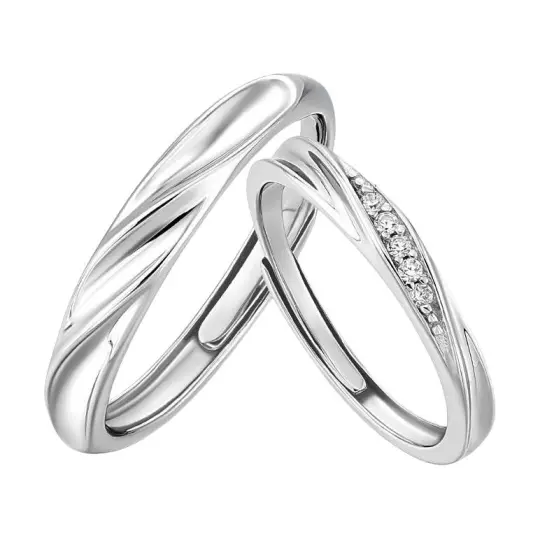KADER Rings Unisex Silver white Gift Box