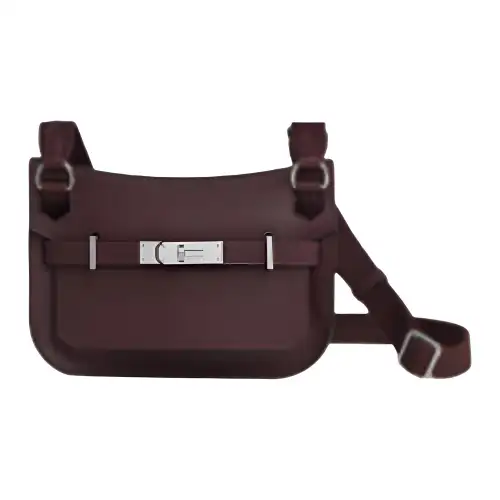 HERMES Jypsiere Evercolor Leather Shoulder Bag, Crossbody Bag Mini Women's Saddle Red