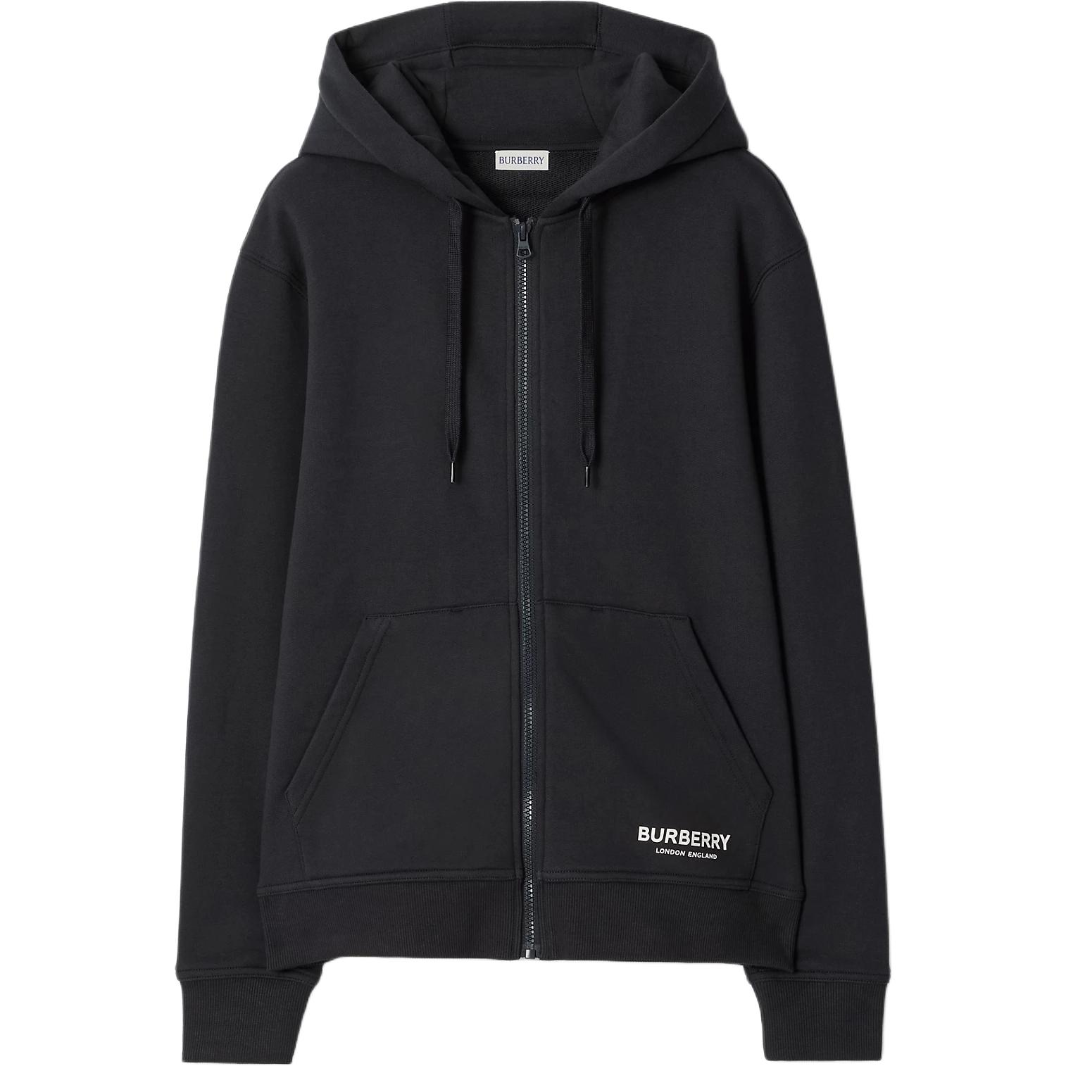 Burberry Sweatshirts Women's Marine Blue Hooded Non Detachable Moderate Straight Fit