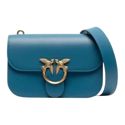 PINKO Leather Shoulder Bag, Crossbody Bag Women's Sapphire Blue