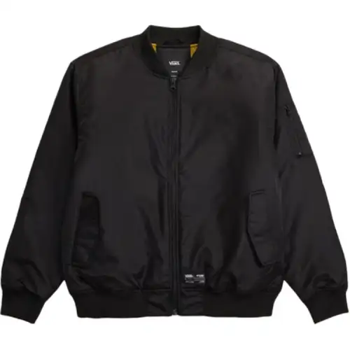 Vans Jackets Men's Black Charcoal Gold Baseball Collar Moderate Pilot