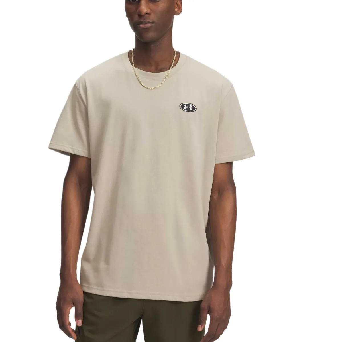 Under Armour T-Shirts Men's Khaki Crew Neck Moderate