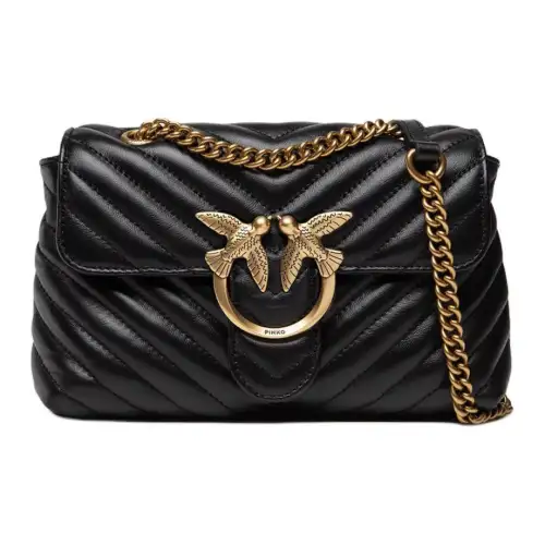 PINKO Sheepskin Bird Bag, Swallow Bag, Portable Crossbody Bag, Shoulder Bag Mini Women's Black
