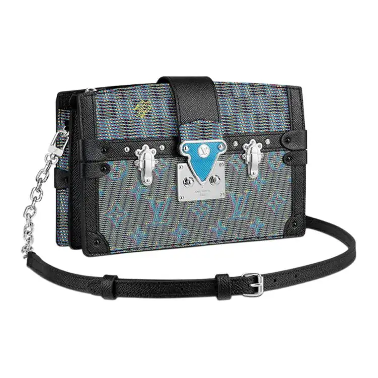 LOUIS VUITTON Trunk Clutch Damier Monogram Lv Pop Blue