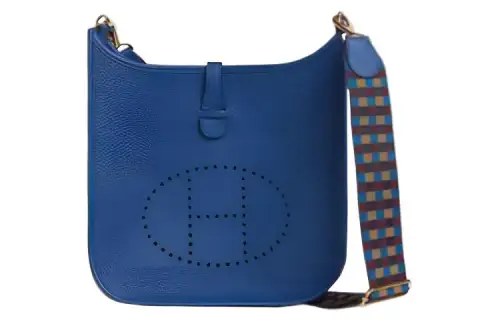 HERMES Evelyne Clemence Bullock Leather Crossbody Bag, Shoulder Bag 29 Women's Royal Blue