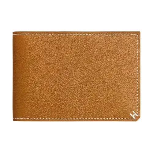 HERMES H Sellier Evercolor Calfskin Card Holder Women's 28 Caramel
