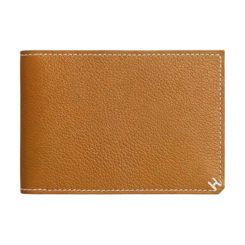HERMES H Sellier Evercolor Calfskin Card Holder Women's 28 Caramel
