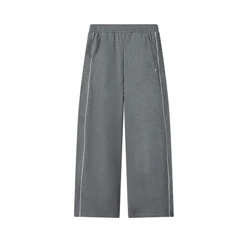 FILA WHITE Everyday Versatile Soft And Comfortable Fleece Lined Knitted Fabric Straight Fit Casual Pants Women's