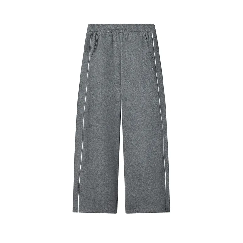 FILA WHITE Everyday Versatile Soft And Comfortable Fleece Lined Knitted Fabric Straight Fit Casual Pants Women's
