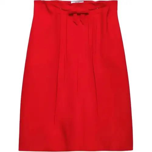 Prada bow-detail pleated midi straight skirt