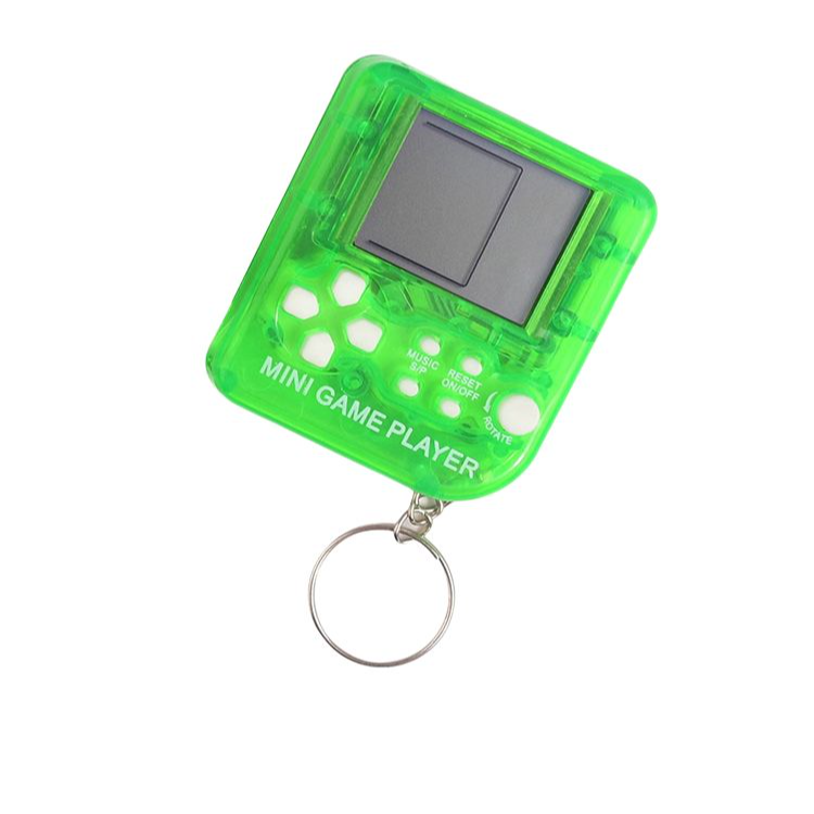 Green small electronic game console, tetris, keychain, anti-stress