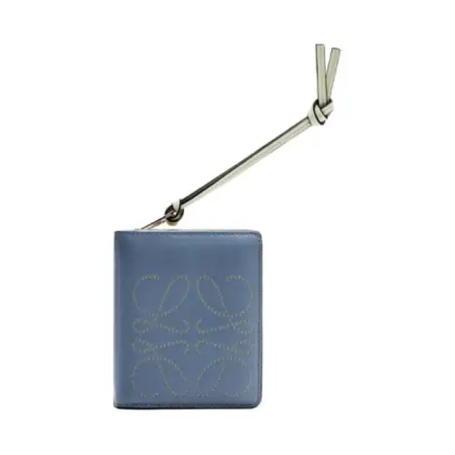 LOEWE Cow Leather Card Holder Women's Storm Blue/Marble Gray