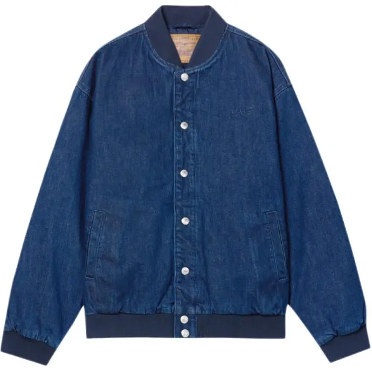Levi's Denim Jackets Men's Dark Blue Stand Collar Moderate