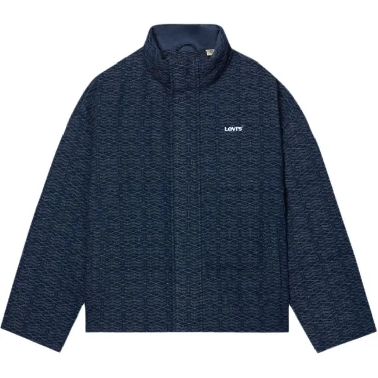 Levi's Jackets Men's Dark Blue Stand Collar Moderate Straight Fit