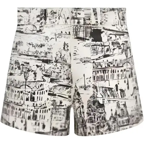 DIOR Casual Shorts Women's Gray Moderate Straight Fit Pants