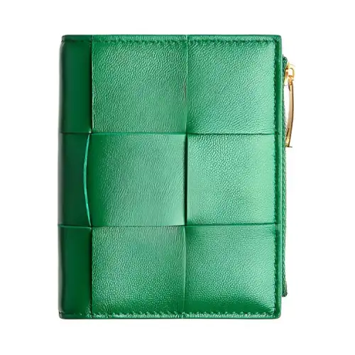 Bottega Veneta Cow Leather Wallet Mini Women's Green