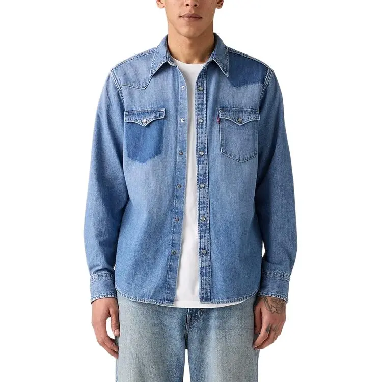 Levi's Shirts Men's Light Blue Lapel Moderate