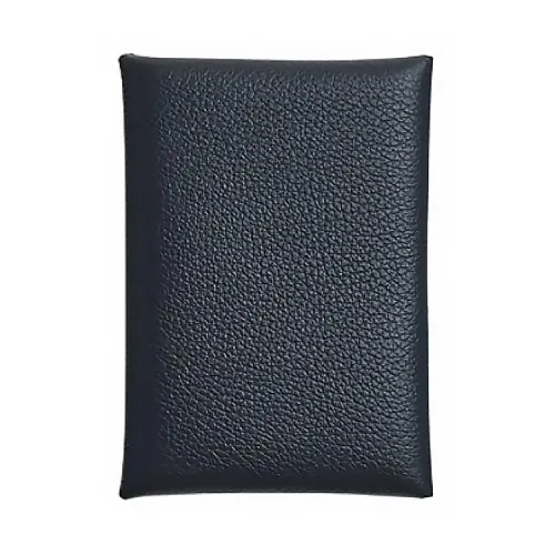 HERMES Evercolor Leather Wallet, Card Holder Women's New Deep Sea Blue