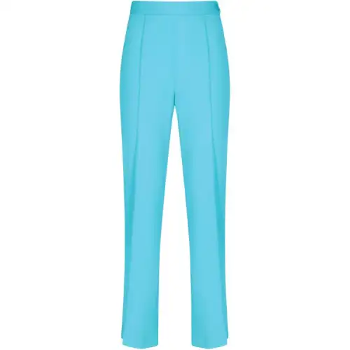 Balenciaga Casual Pants Women's Blue Moderate Straight Fit Pants