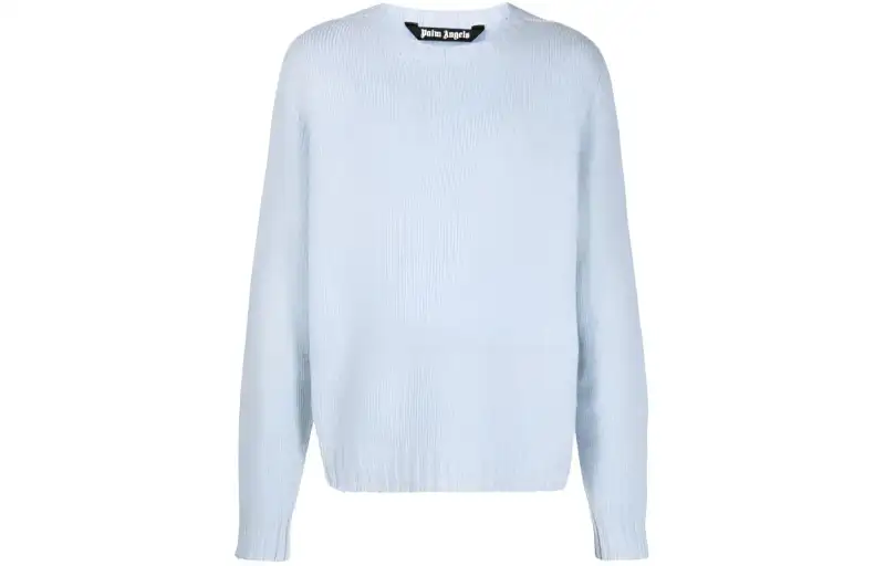 Palm Angels curved-logo wool-blend jumper