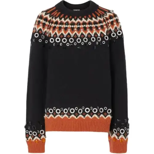 Burberry Sweaters Men's Black Crew Neck Moderate Other