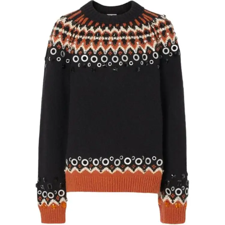 Burberry Sweaters Men's Black Crew Neck Moderate Other