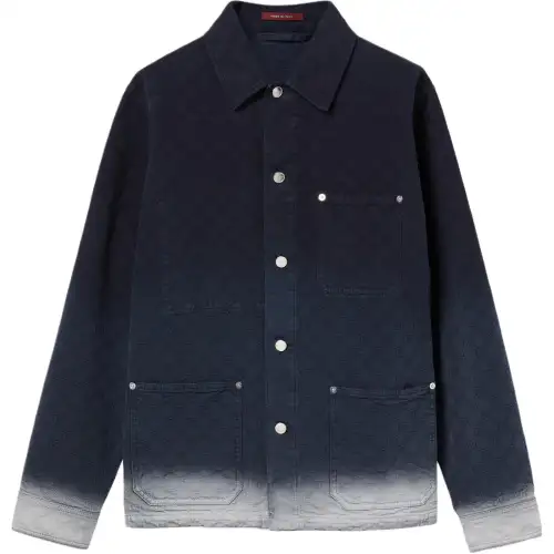 GUCCI Bleached Gg Cotton Denim Jacquard Shirt