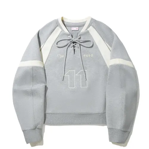 Li Ning Sweatshirts Women's Heather Gray Shark Skin Gray/M Of Pearl White Moderate Regular