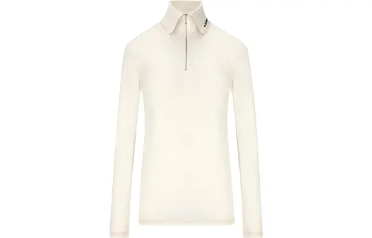 Jil Sander logo-print roll-neck knitted top