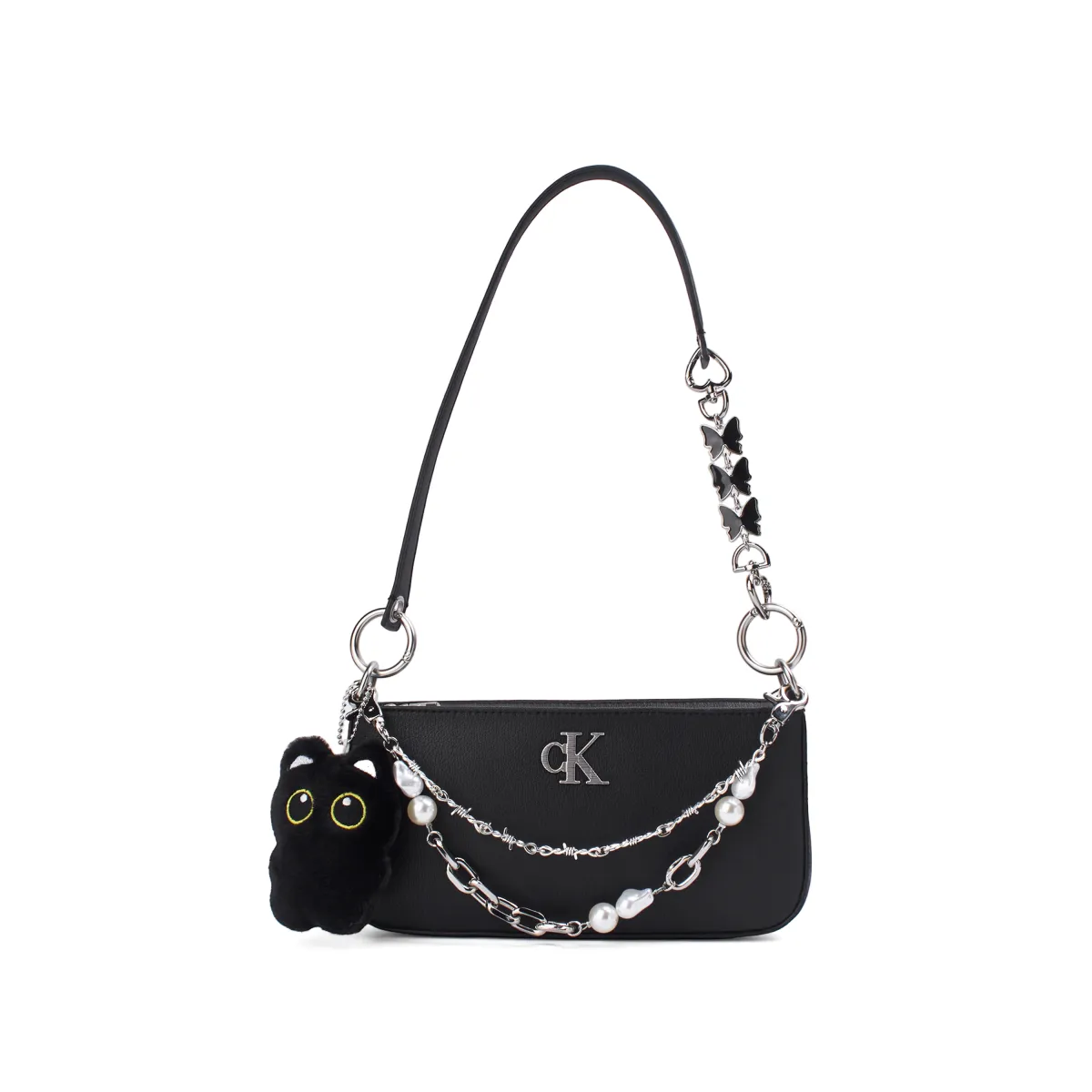 CALVIN KLEIN Synthetic Material Shoulder Bag, Shoulder Bag Regular Women's Black