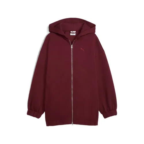 PUMA ESS Sweatshirts Women's Burgundy Hooded Moderate