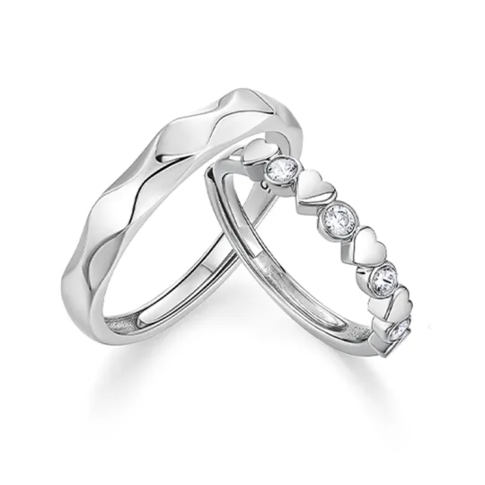 KADER 925 Sterling Silver Rings Unisex Silver White