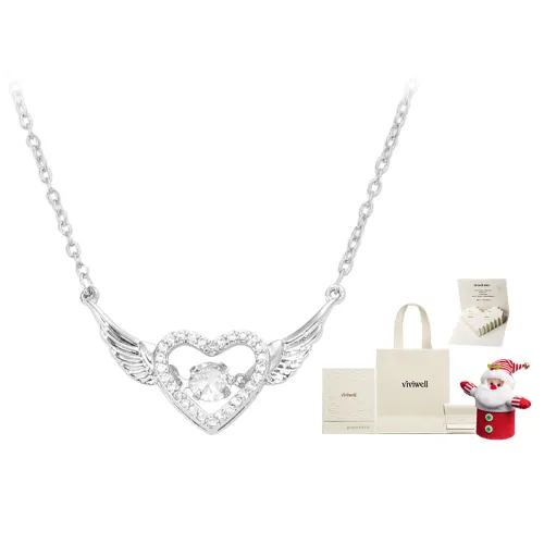 VIVIWELL Zircon High Quality Copper Electroplated White Titanium Steel Necklaces Women's