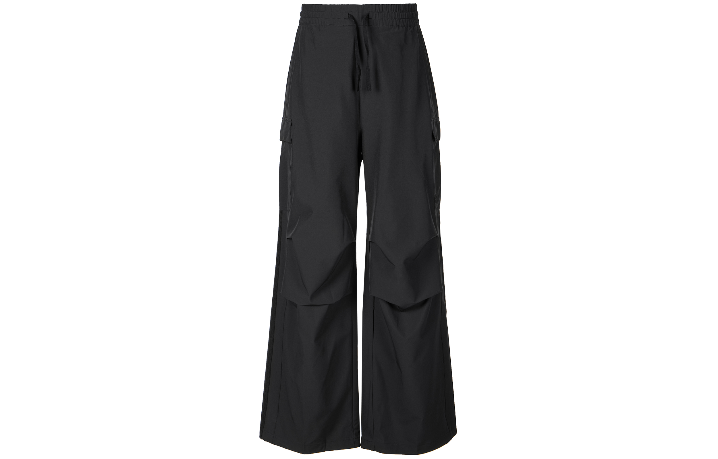 Adidas, fashionable comfortable soft black trousers for men and women, loose fit, elastic waist