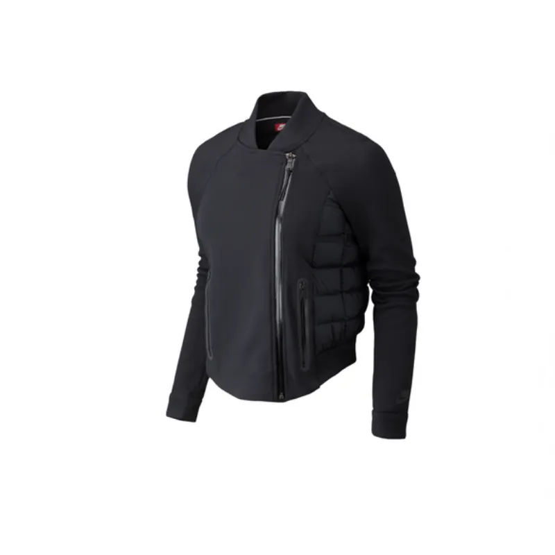 Nike Down Jackets Women's Black Stand Collar Moderate Nipped-in Waist
