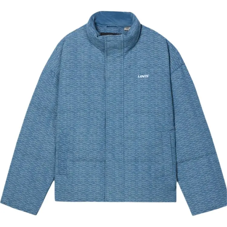 Levi's Jackets Men's Light Blue Stand Collar Moderate Straight Fit